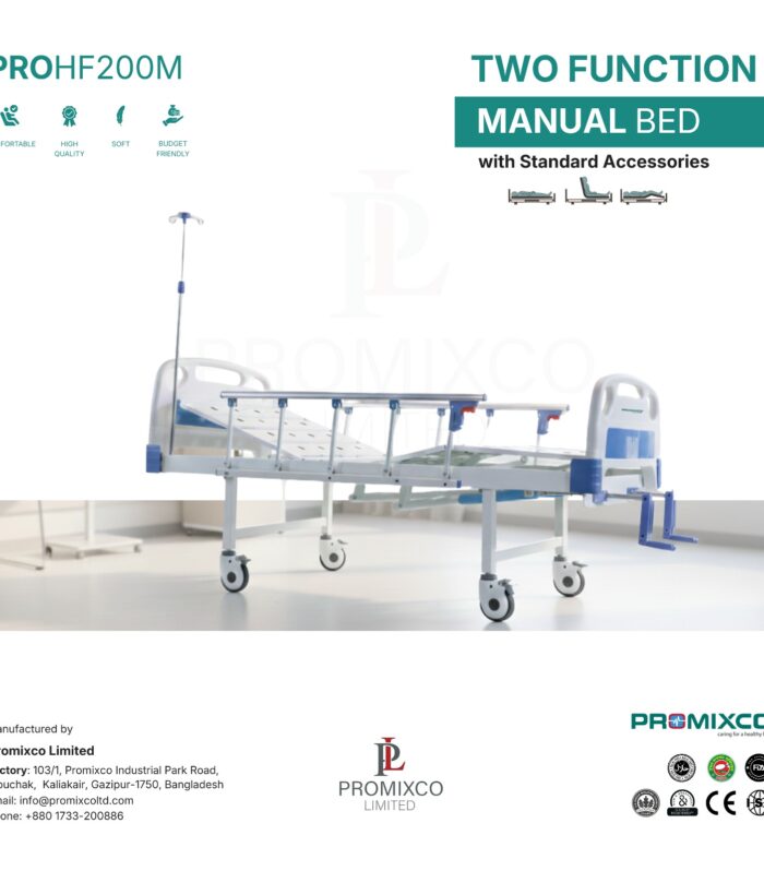 Two Function Manual Hospital Bed with Standard Accessories